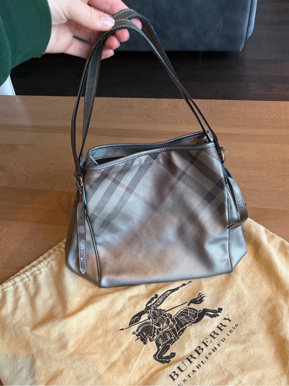 Burberry Metallic Nova Check Tote